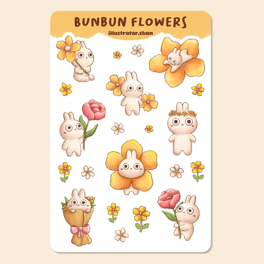 BunBun Flowers Sticker Sheet