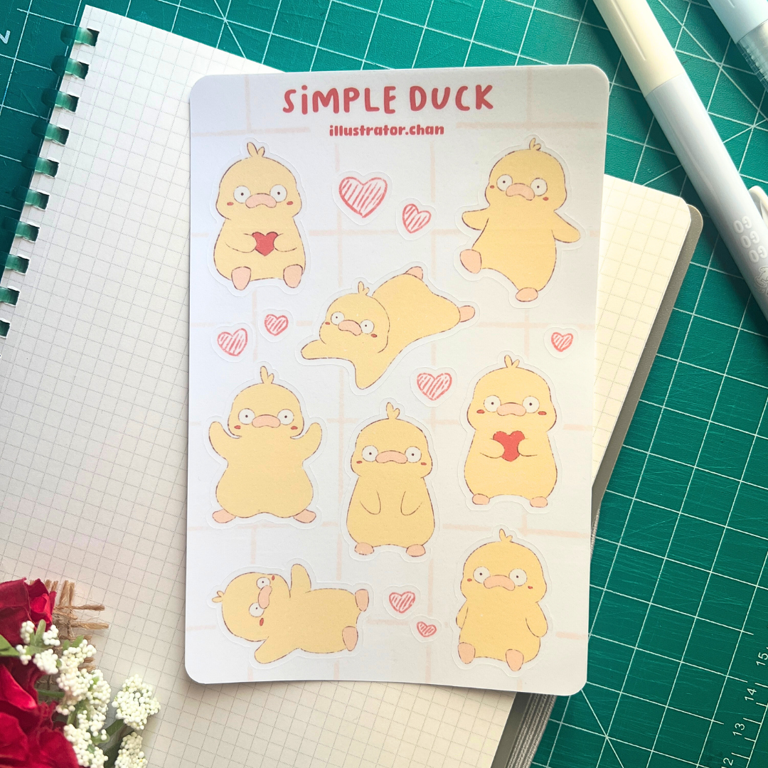 Simple Duck Sticker Sheet