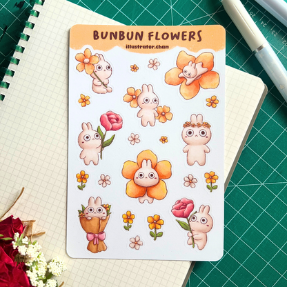 BunBun Flowers Sticker Sheet