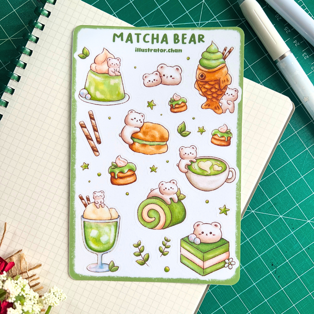 Matcha Bear Sticker Sheet