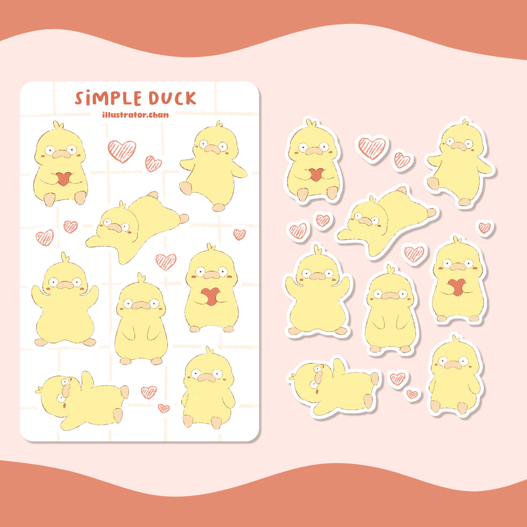 Simple Duck Sticker Sheet