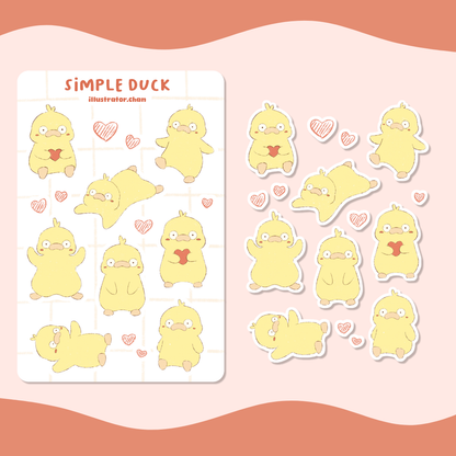 Simple Duck Sticker Sheet