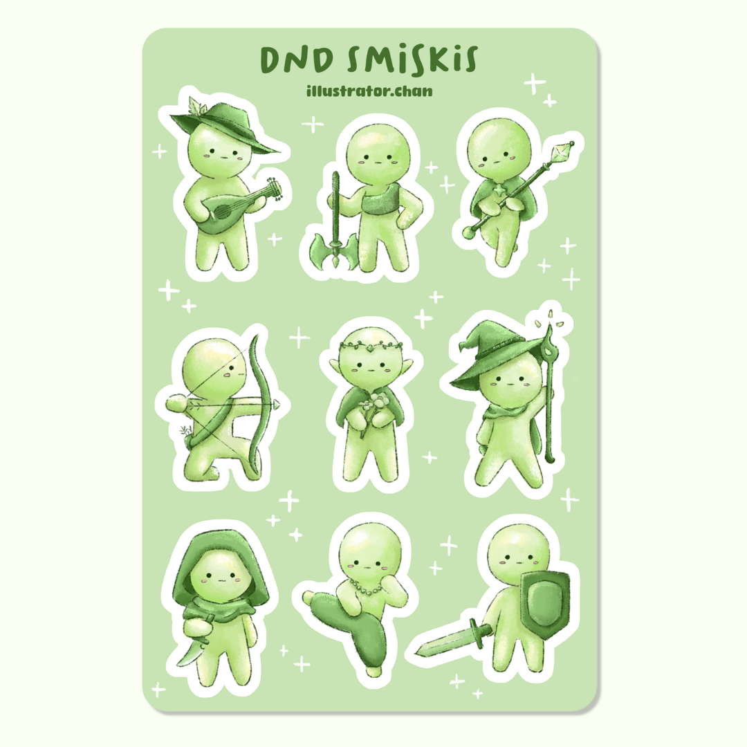 D&D Smiskis Sticker Sheet | Matte Vinyl