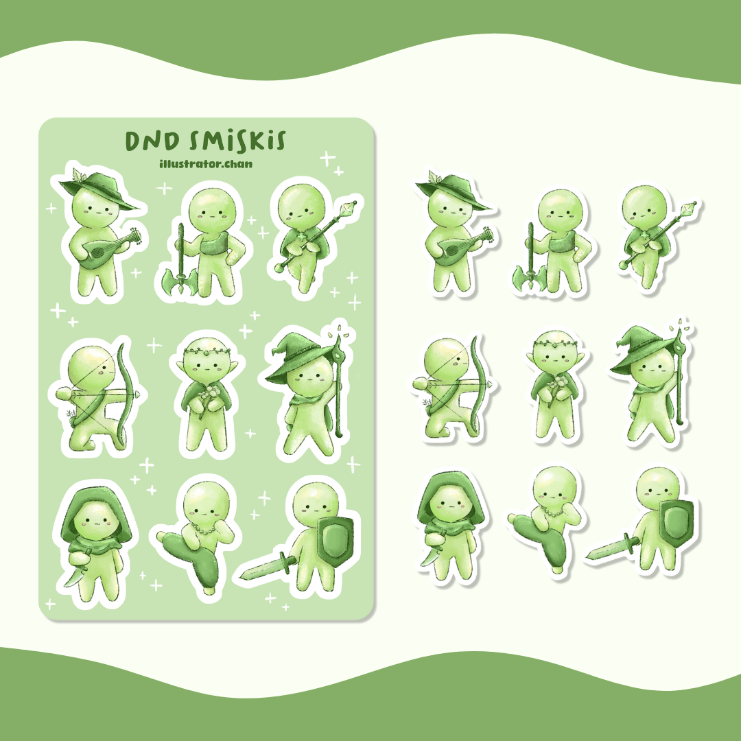 D&D Smiskis Sticker Sheet