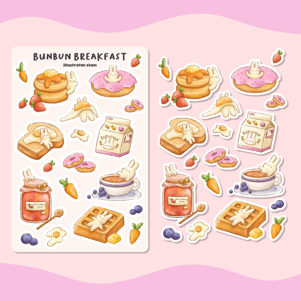 BunBun Breakfast Sticker Sheet | Matte Vinyl