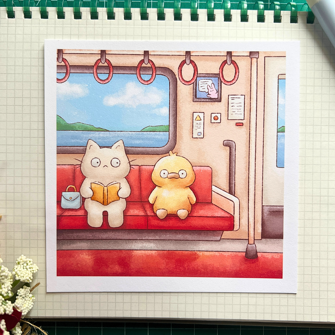 Duck on a Train - Art Print
