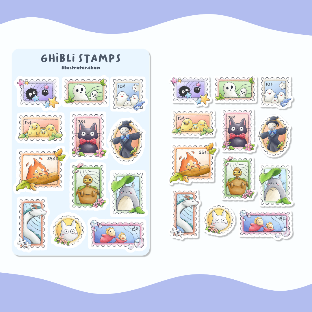Ghibli Stamps Sticker Sheet