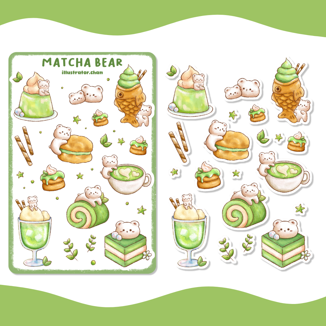 Matcha Bear Sticker Sheet