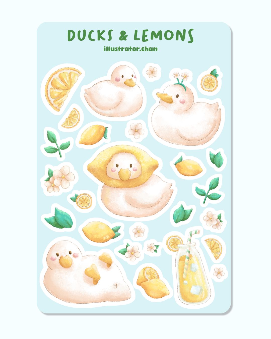 Ducks & Lemons Sticker Sheet | Matte Vinyl