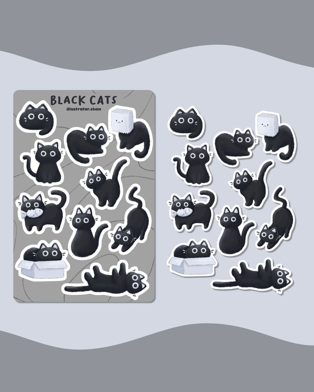 Black Cats Sticker Sheet | Matte Vinyl
