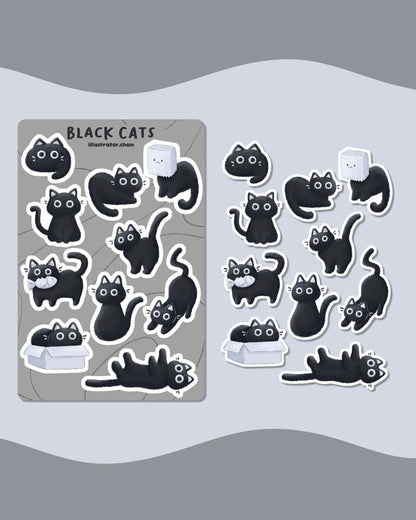 Black Cats Sticker Sheet