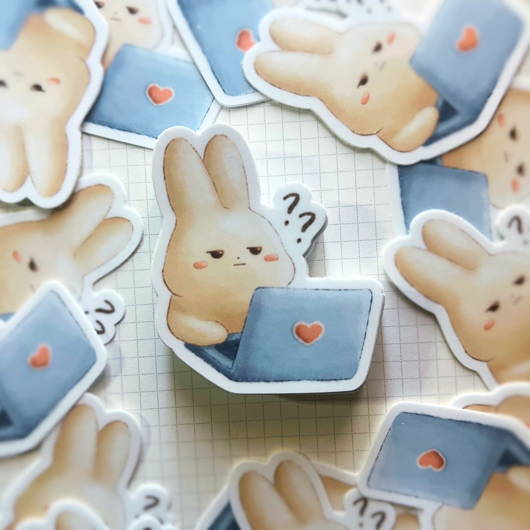 Working Bunny - Matte Vinyl Sticker