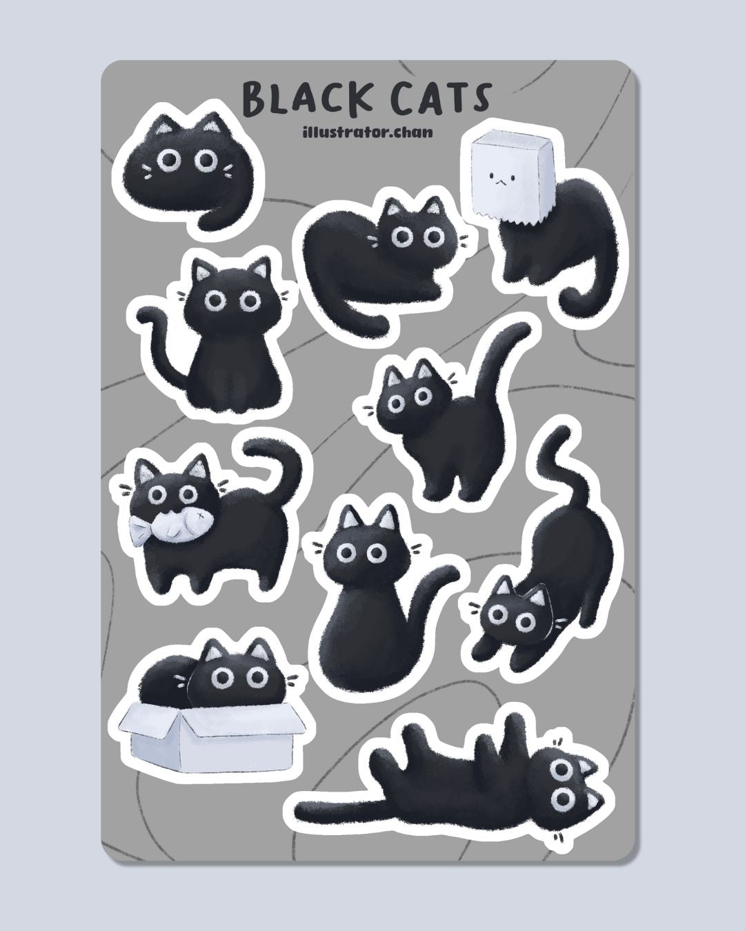 Black Cats Sticker Sheet | Matte Vinyl
