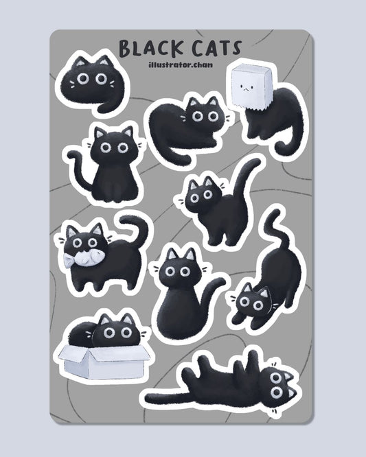 Black Cats Sticker Sheet