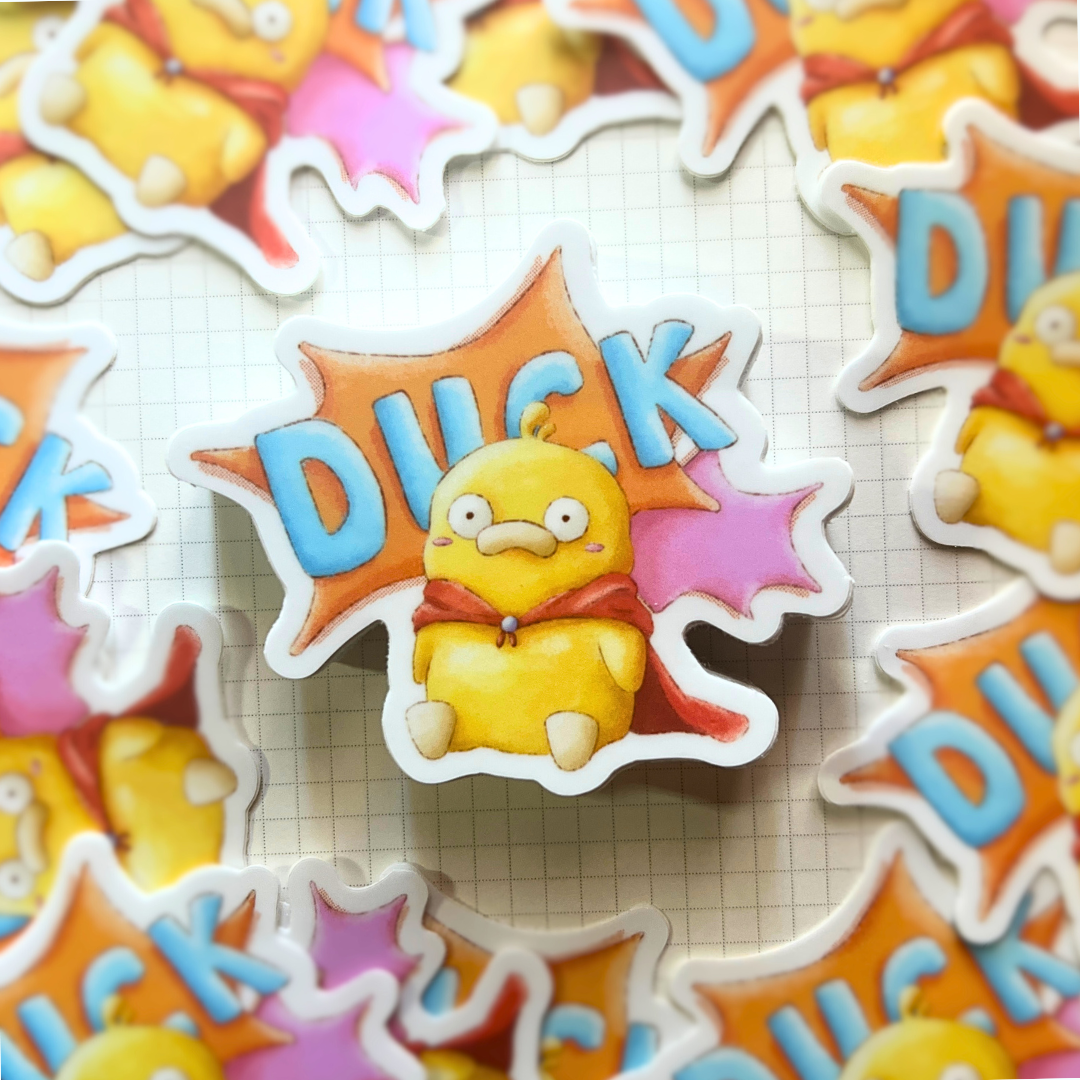 Hero Duck Matte Vinyl Sticker | laptop, water bottle, journaling sticker